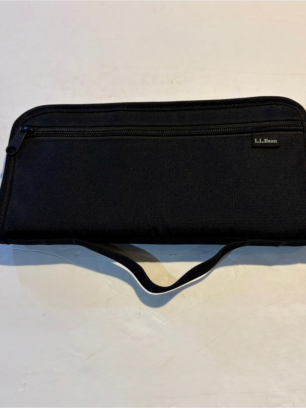 L.L. Bean Black Zippered Toiletry Pouch with Carry Strap